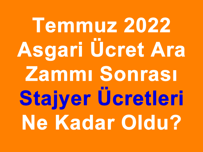2022 Temmuz Asgari Ücret Ara Zammından Sonra Stajyer Ücretleri Ne Kadar Oldu?